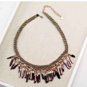 Stella & Dot ‘Bora’ Fringe Statement necklace in Bronze and Rose Gold. NIBWT